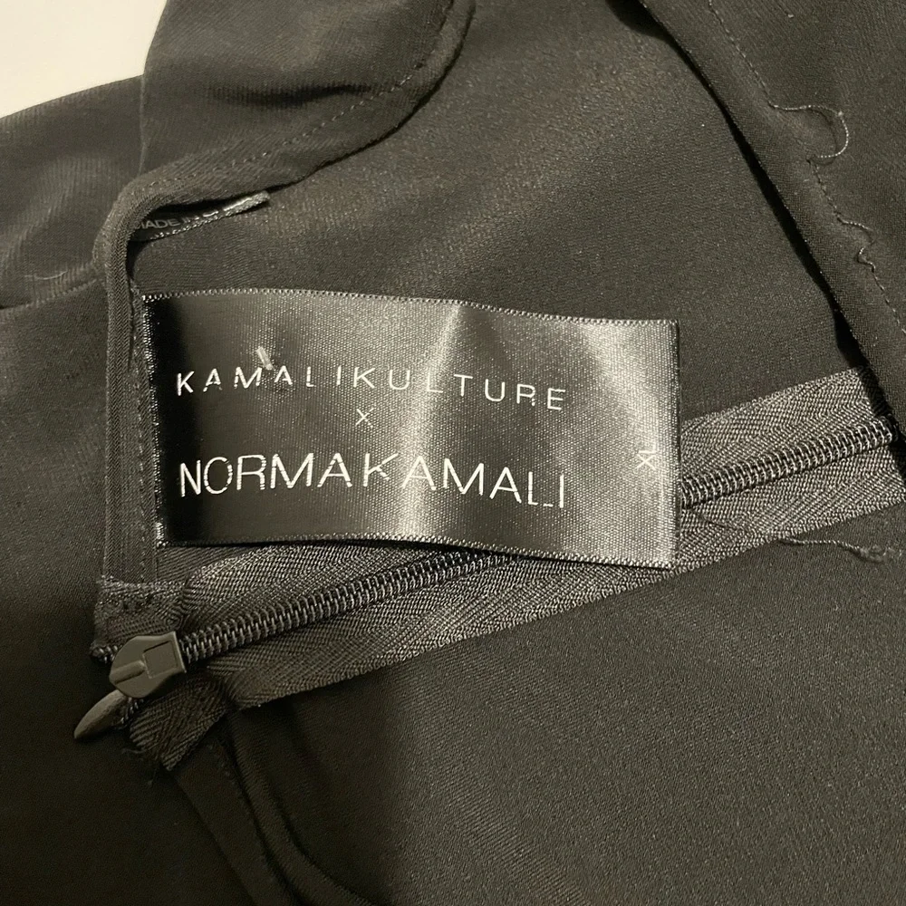 Norma Kamali Brand Women's XL Black Shirred Waist Jumpsuit Wide Leg Pant - Picture 11 of 11